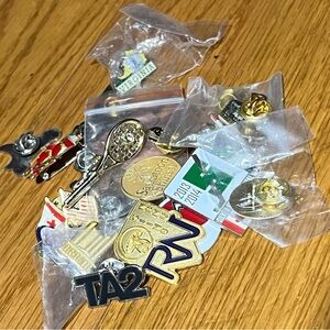 Random bulk lot lapel pins   Mostly vintage - unchecked at all - travel - nursin